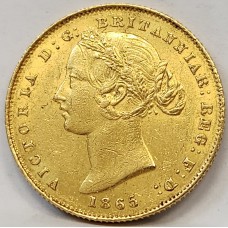 AUSTRALIA 1865 . ONE 1 SOVEREIGN . SYDNEY . GOLD